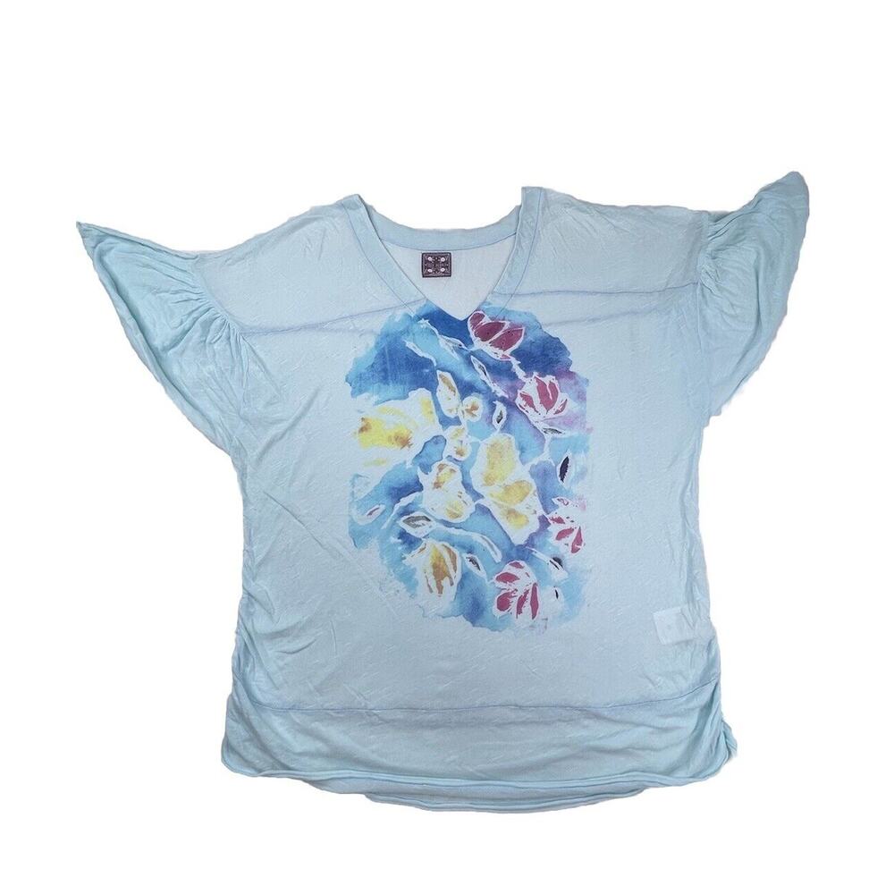 Free People Womens Multicolor Short Sleeve Top Size X Small R2